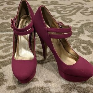 Purple platform heels
